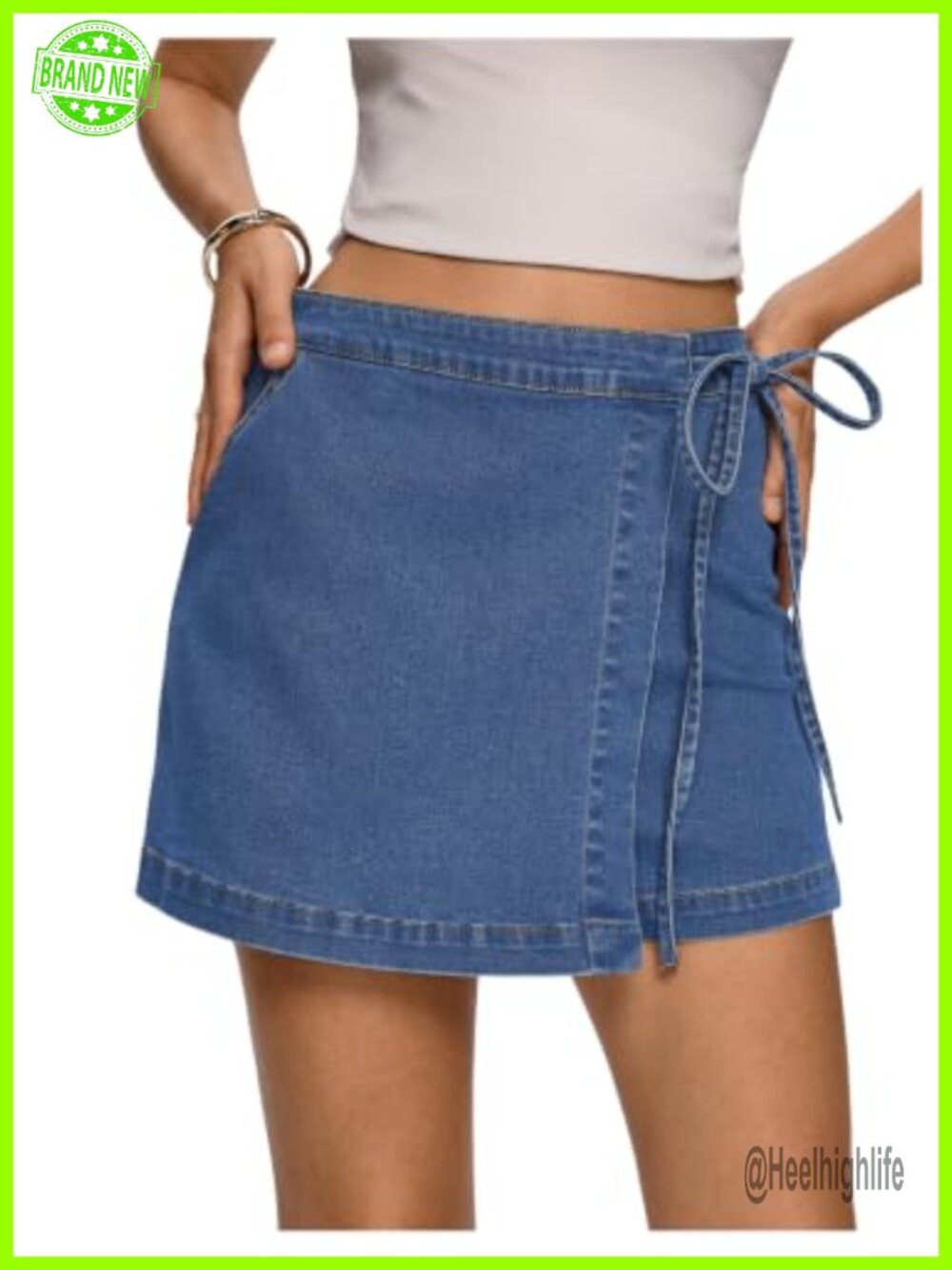 Women's Denim Skort Wrap Wide Leg Summer Y2K